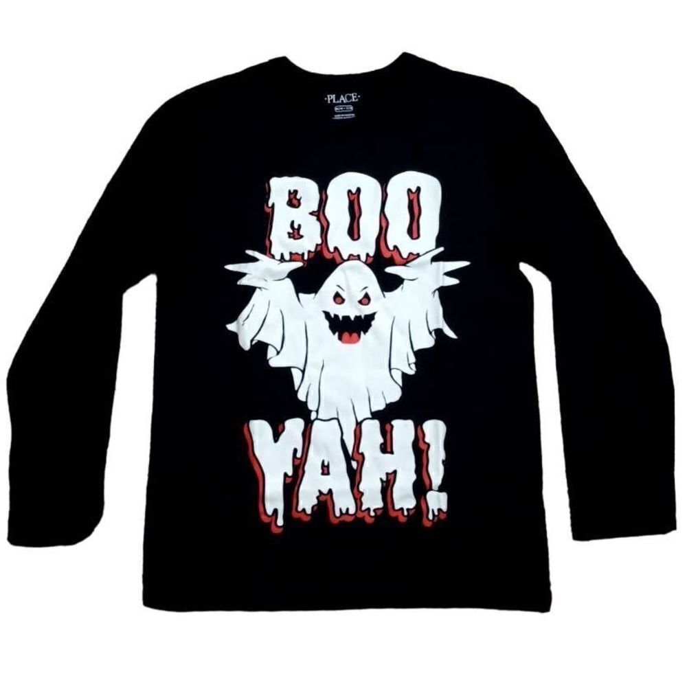 Place Halloween Black Graphic Glow In The Dark Black T-Shirt Large -G